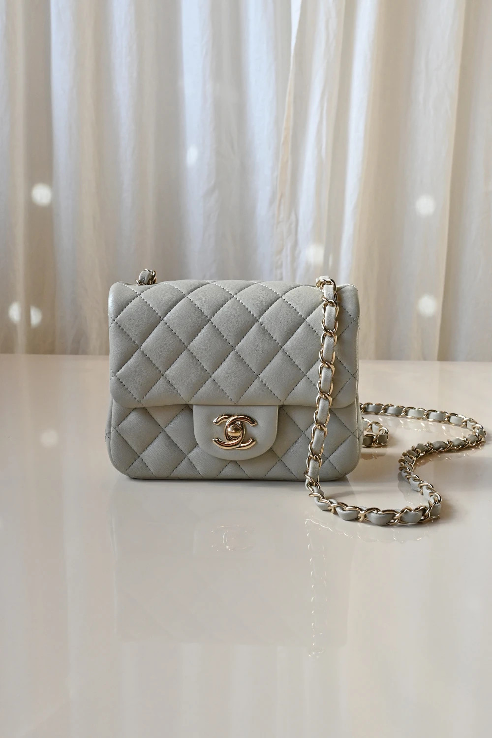 Chanel Mini Square flap bag | grey