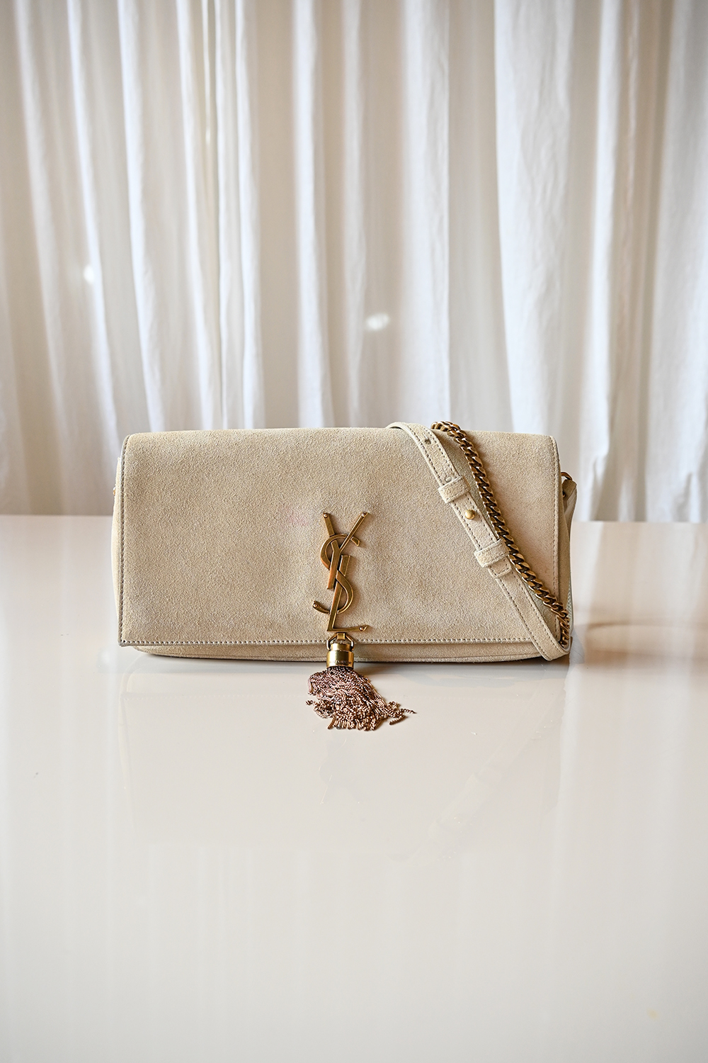 Saint Laurent Kate tassel bag | beige