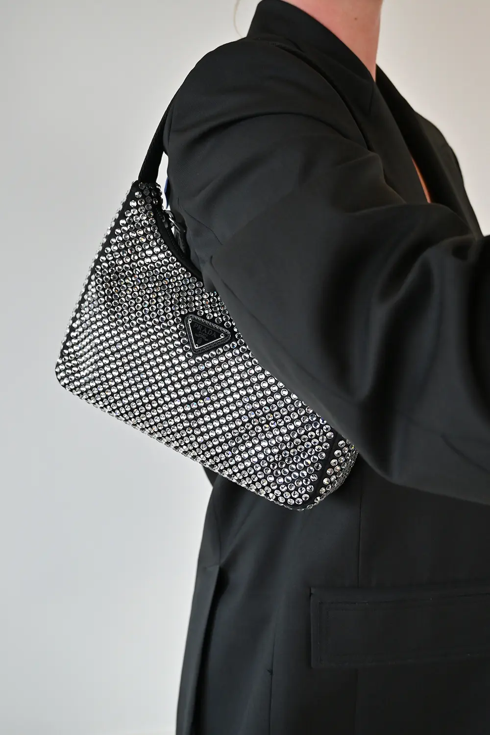 Prada Re-Edition 2000 Satin Crystals | black